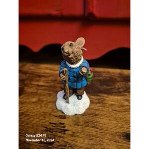 2002 Pipka Merry Mice Sam The Mail Mouse Figurine 40020 Christmas Disply Vintage